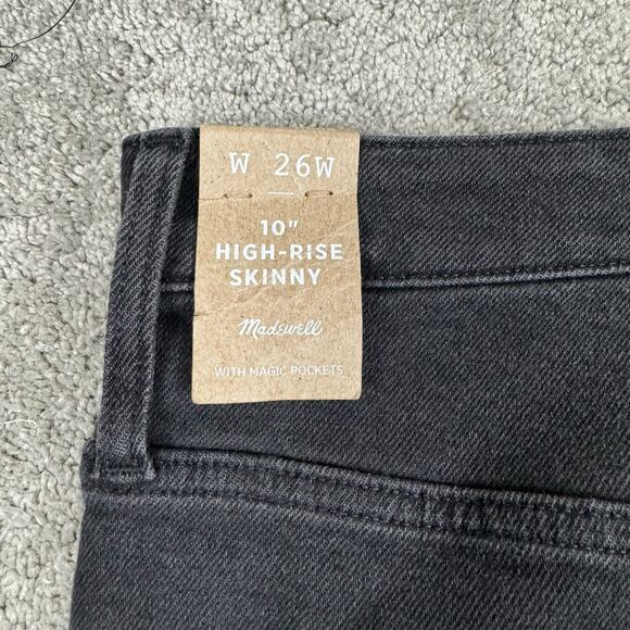 NWT Madewell High Rise Skinny Jeans 26W Black Starkey Wash Denim Plus Stretchy - Picture 6 of 16
